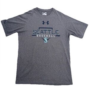 Under Armour Mens Heatgear Seattle Mariners Short Sleeve Shirt, Dark Gray Medium